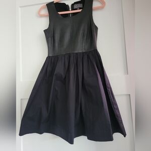 PJK Patterson J. Kincaid Black Leather Accent Dress Size XS
